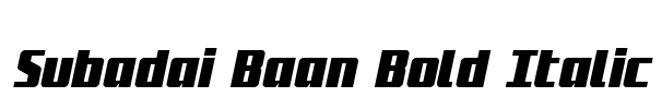 Subadai Baan Bold Italic Font Image