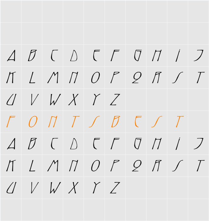 ReynoldCaps Wd italic Character Map