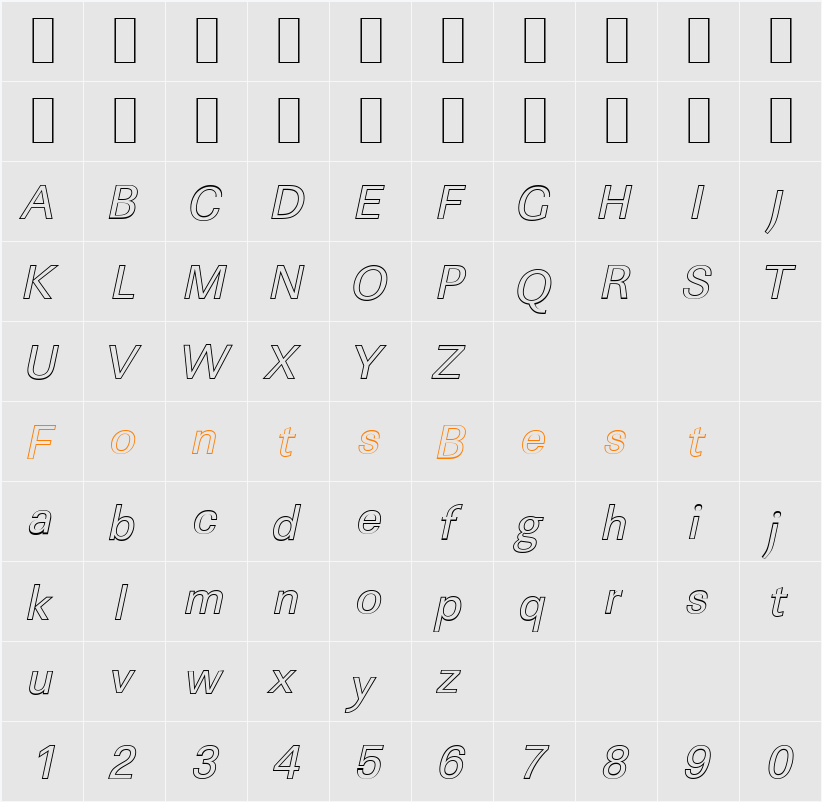 LinearOu Character Map