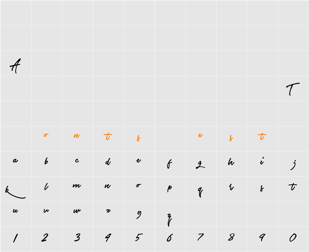 ETF The Airlines Character Map