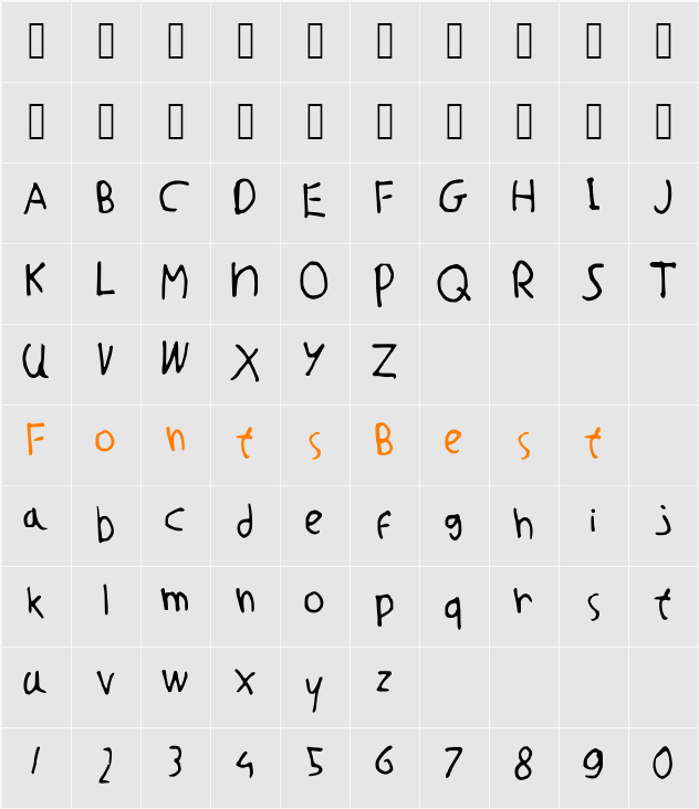 Willems_Font Character Map