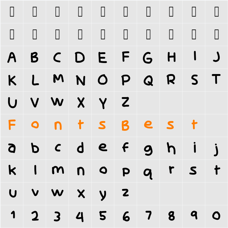 Skidoo Character Map