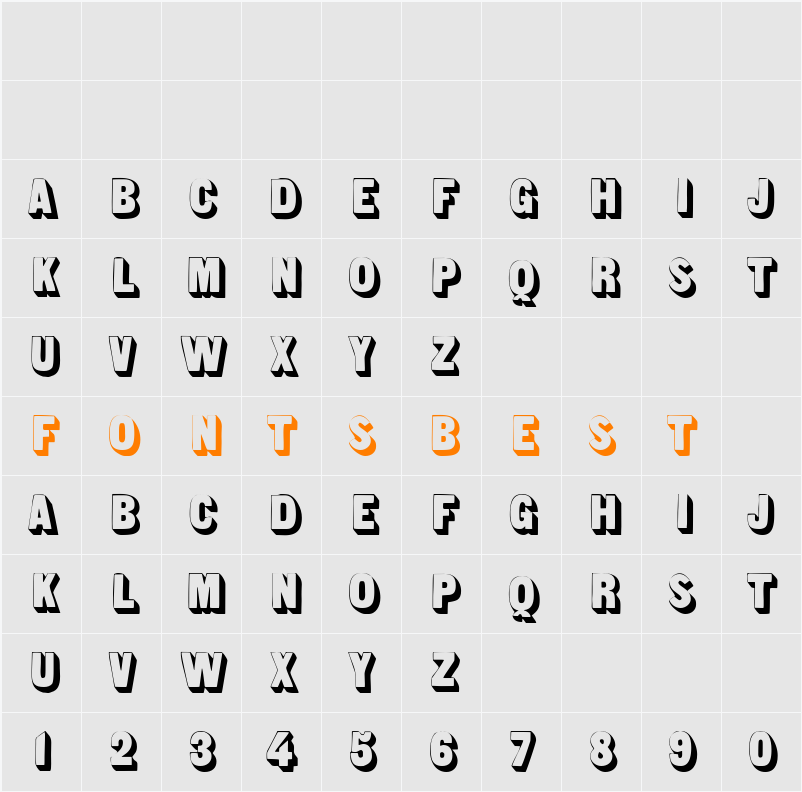 Sans Serif Shaded Character Map