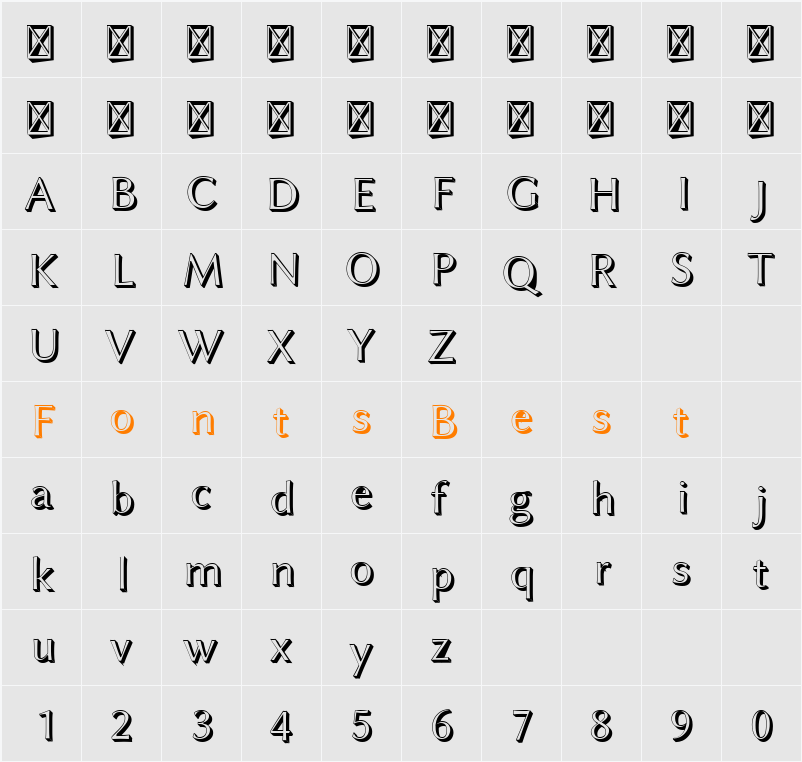 Linux Biolinum Shadow Character Map