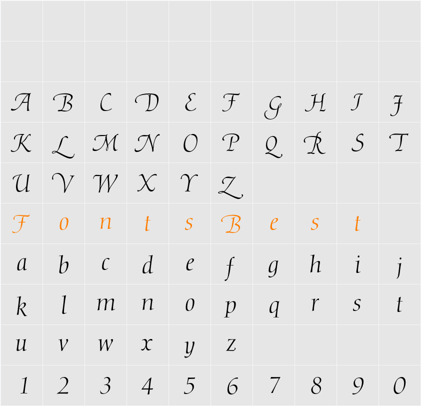 Diotima Expert BQ Character Map