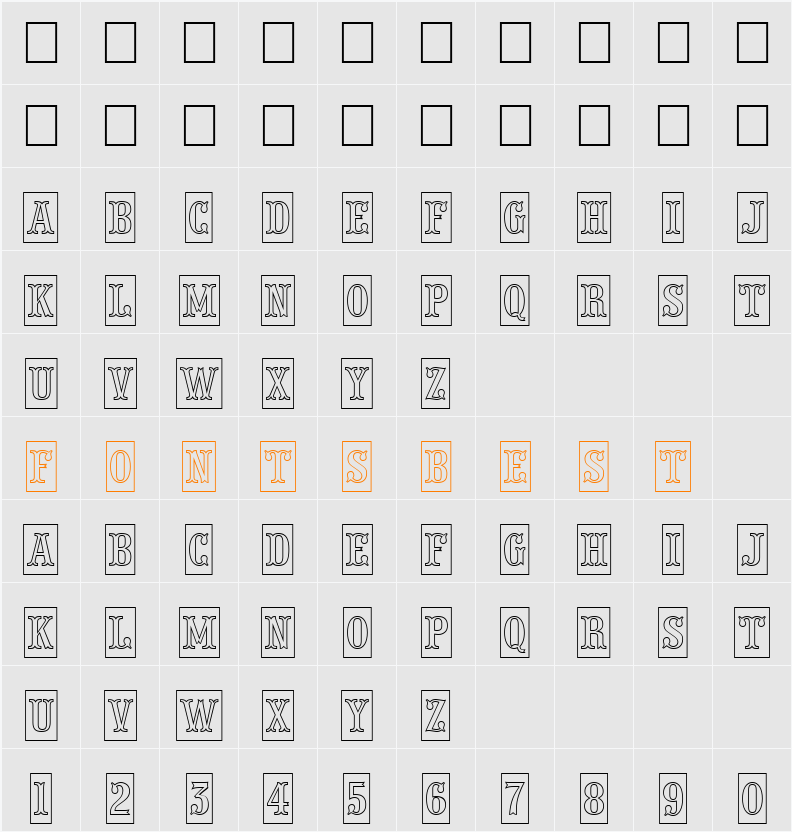 a_PresentumNrCmOtl Character Map