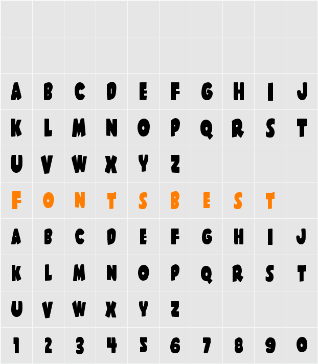 Shablagoo Condensed Character Map