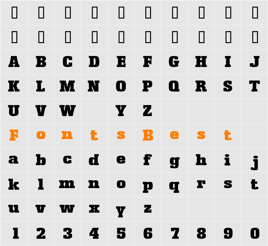 KamanDisplaySSi Character Map