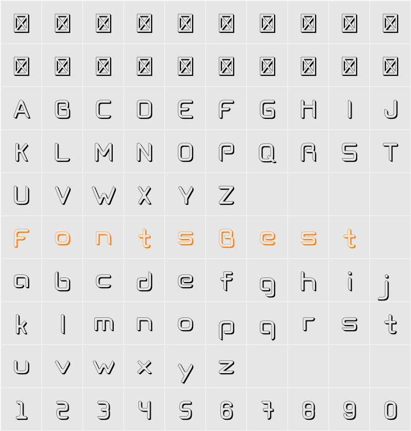 Cogtan Shadow Character Map