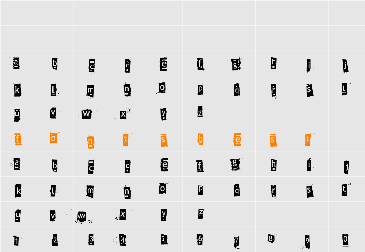 Znort3000 Character Map