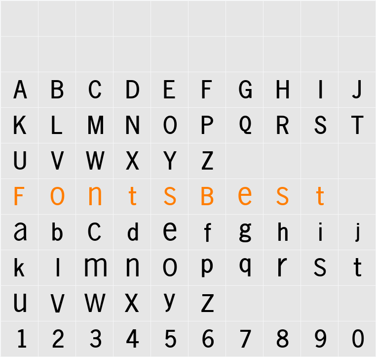 FullsizeSans Character Map