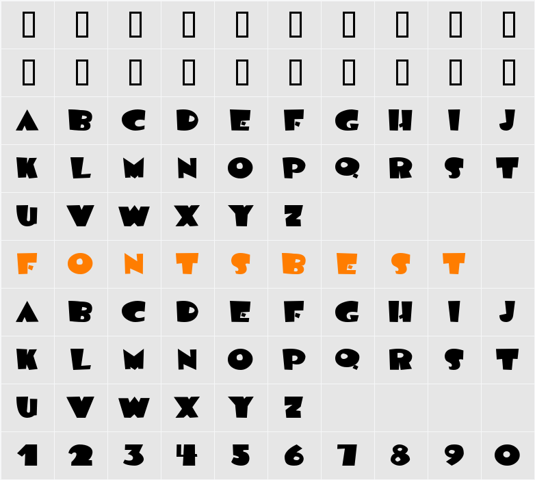 BlueMoon Character Map