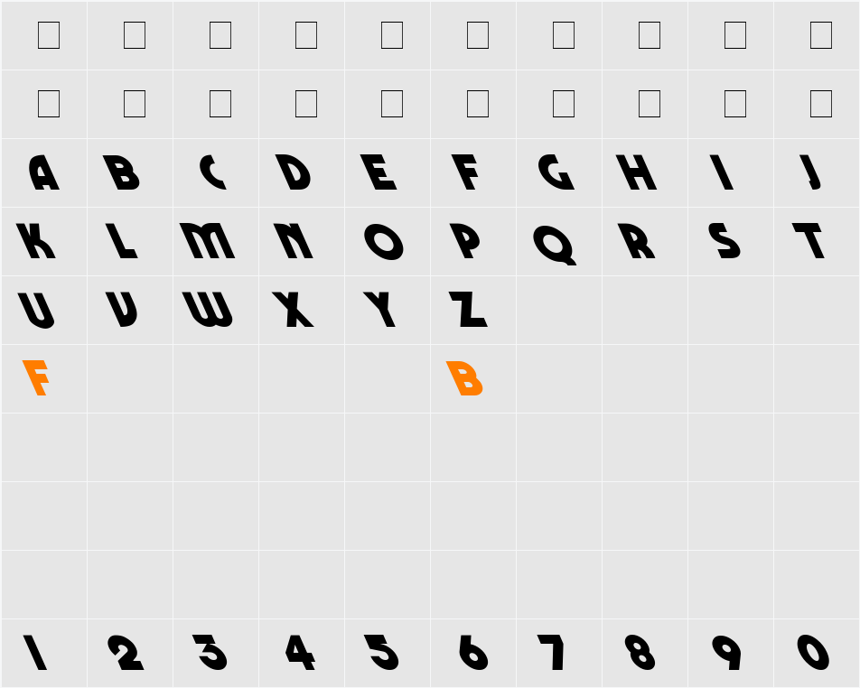 Marbolo-Lefty Character Map