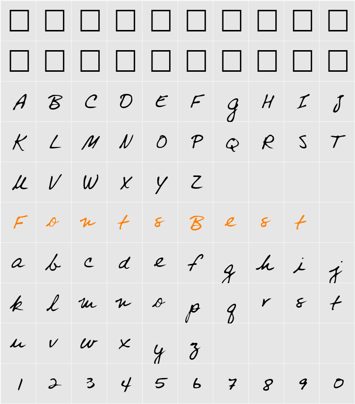 LEHN083 Character Map