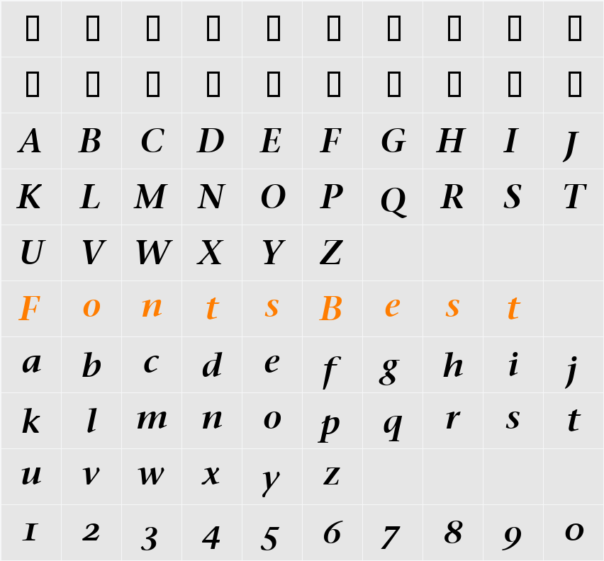 Stone Serif Sem OS ITCTT Character Map