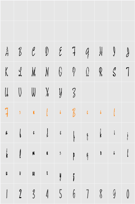 MaidstoneScriptHC Character Map