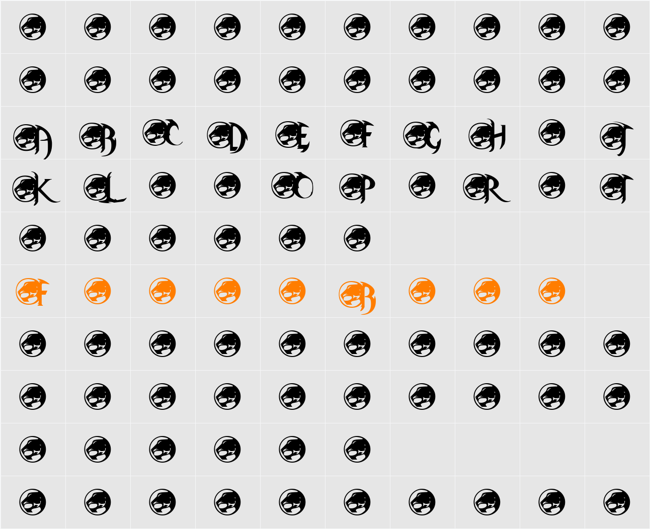 ThunderCaps Character Map