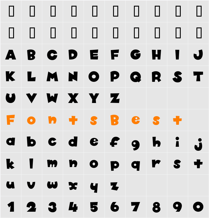 Funny2 Character Map