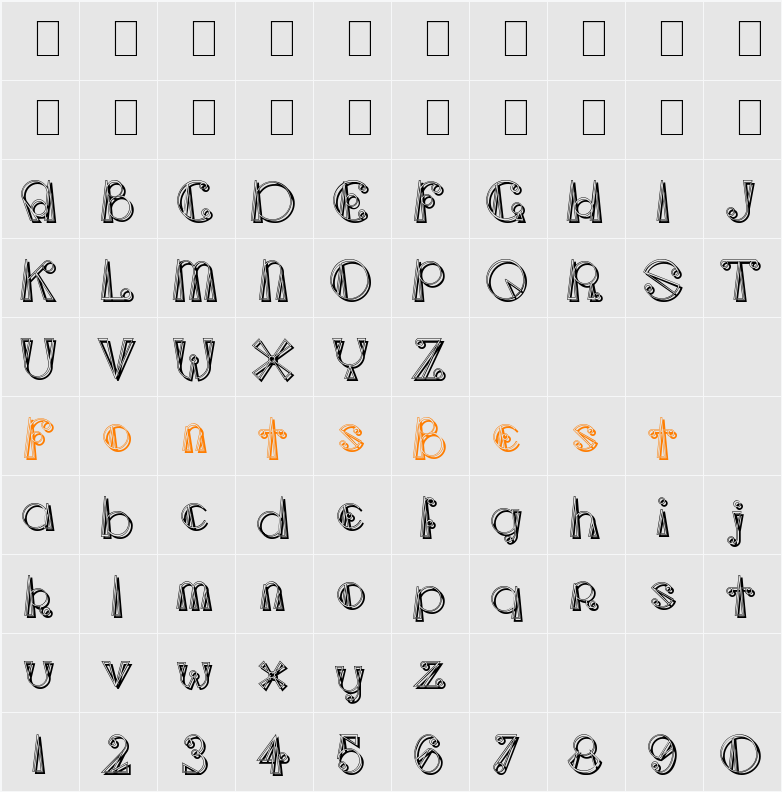 TriangleETcircle Shadow Character Map