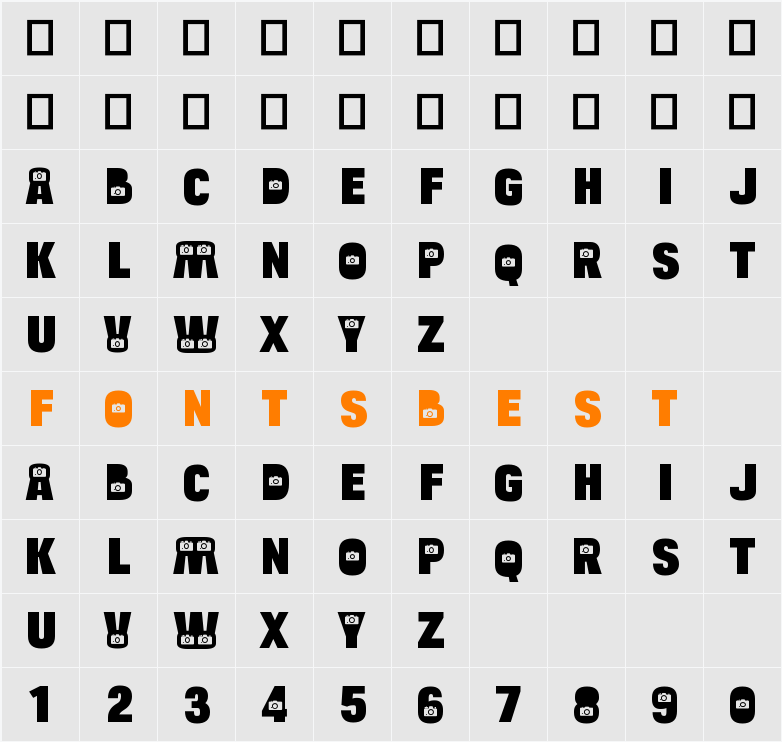 Bulltoad Camera Character Map