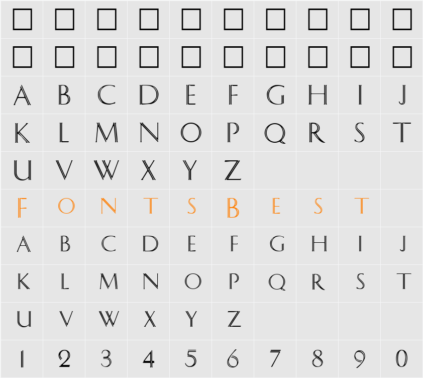 SlotGothicSCapsSSK Character Map