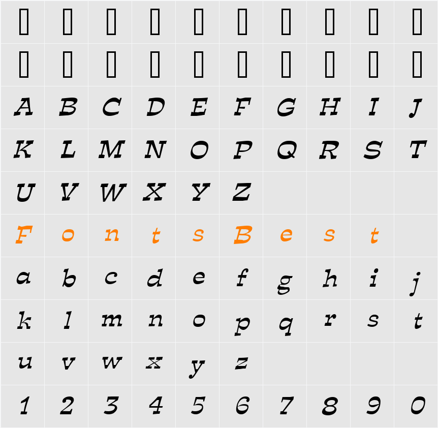 Expose Thin Character Map