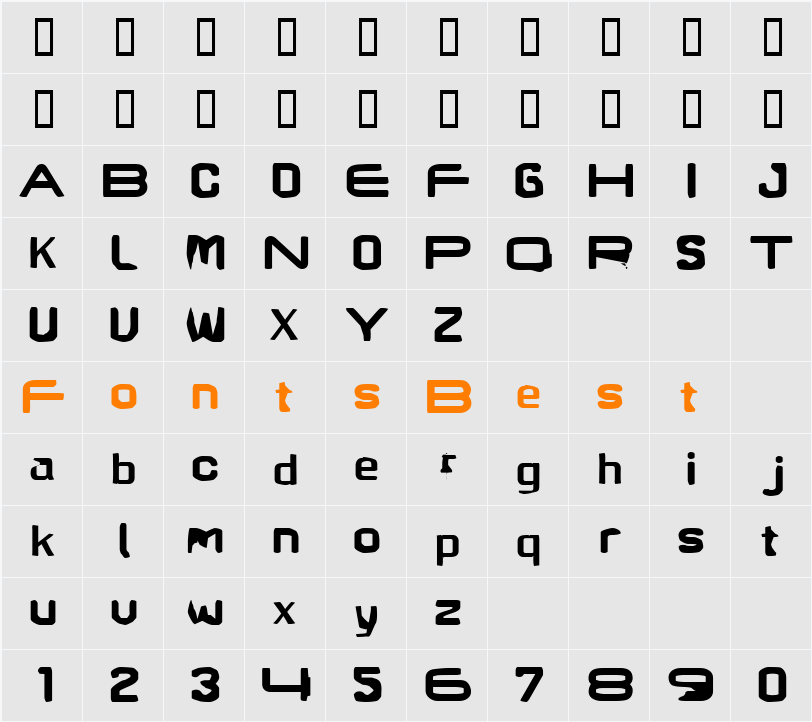 Brunst Character Map