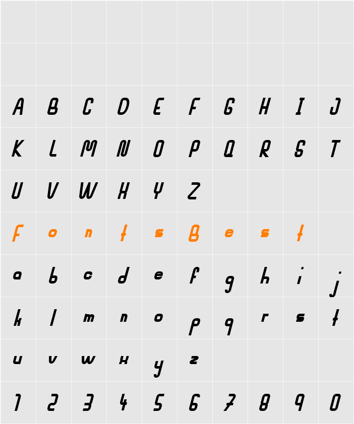 Mahsuri Bold Italic Character Map
