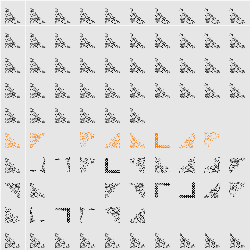 Vintage Decorative Corners 20 Character Map