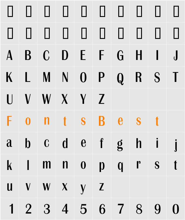 Esoterik Character Map