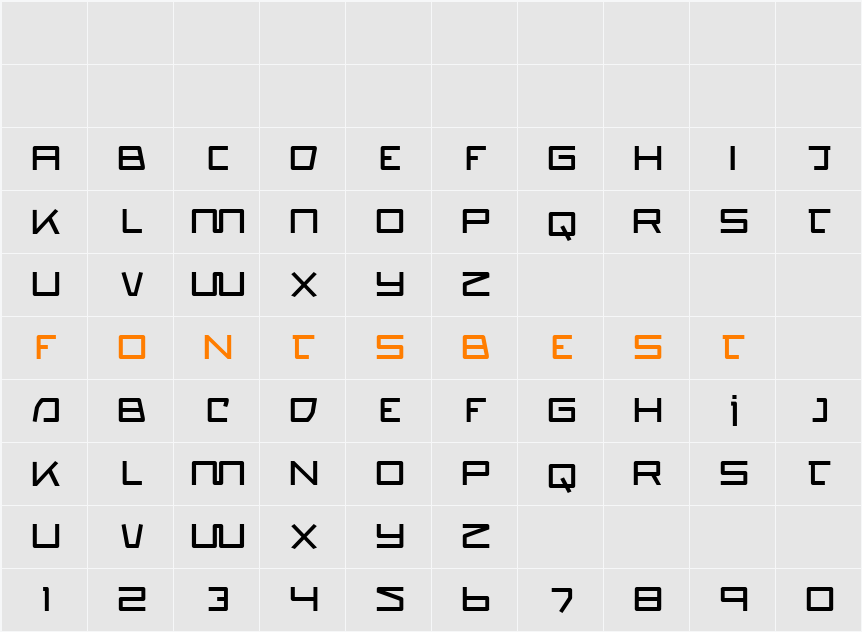 Quasitron Bold Character Map