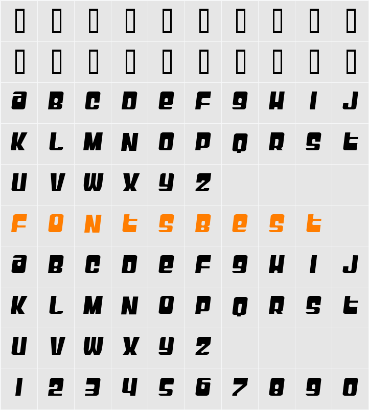 Slickdawg Character Map