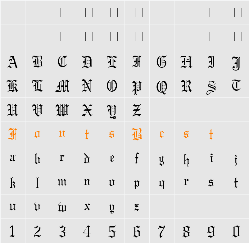 Gargoyle SSi Character Map