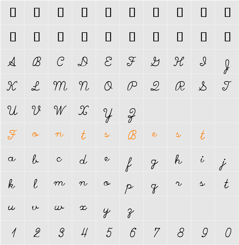 SWScrps Character Map