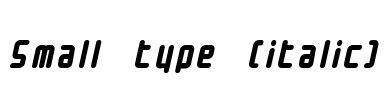 Small type (italic)