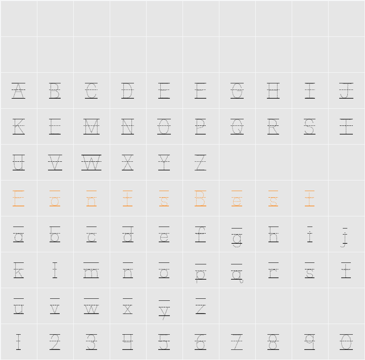 KG Primary Dots Lined Character Map