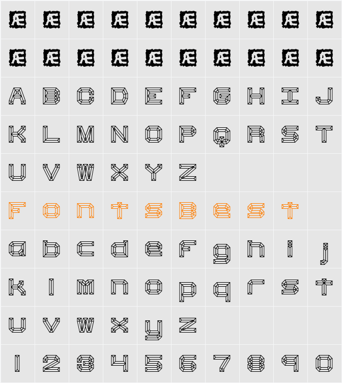 Heavy Bevel BRK Character Map