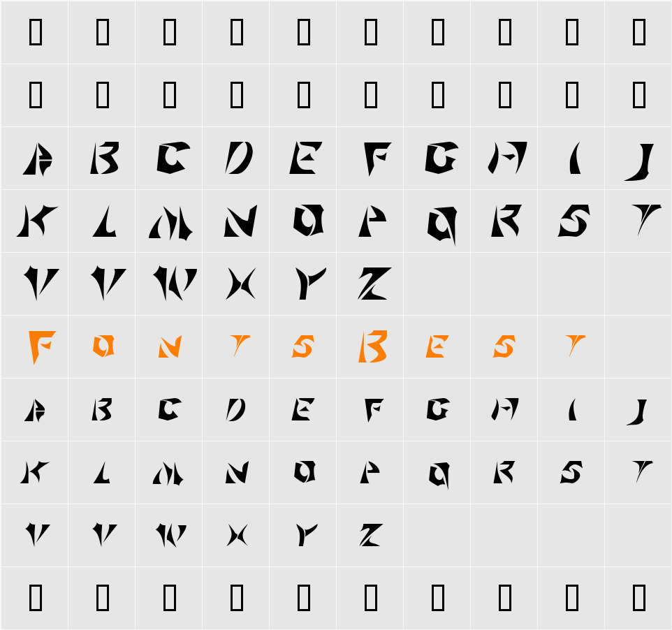 Sabertooth Character Map