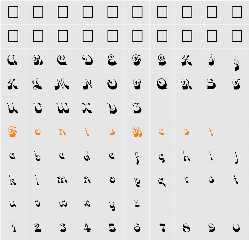 VocoScriptSSK Character Map