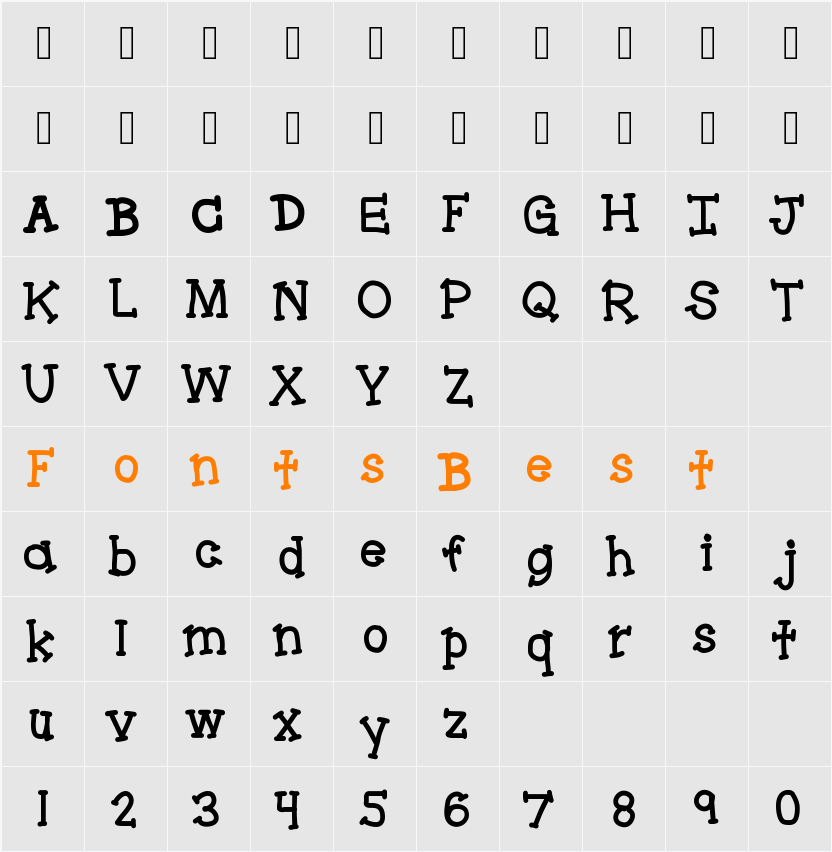 Bracketeer Character Map