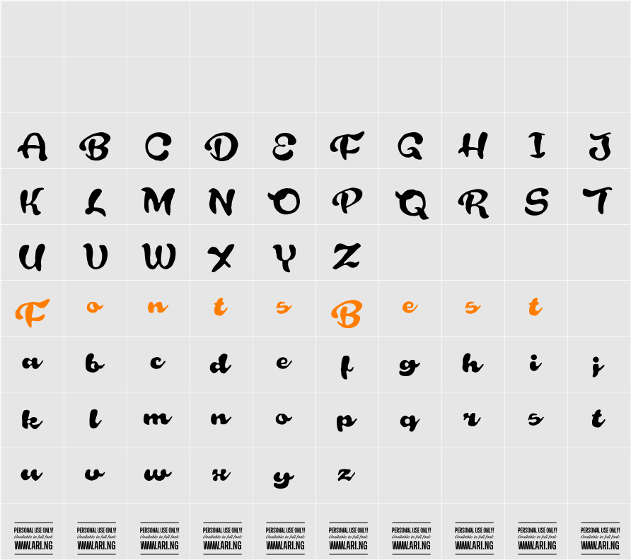 Rough Rakoon In PERSONAL USE Character Map