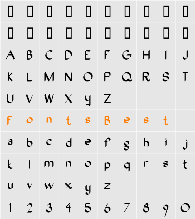 JI-Pettle Character Map