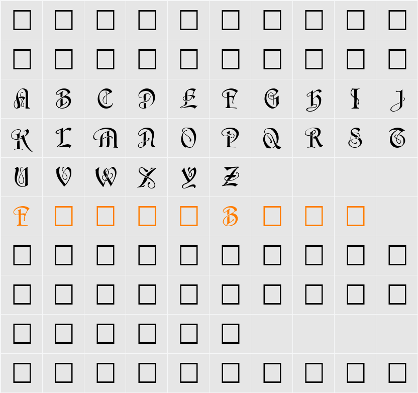 Horst Character Map