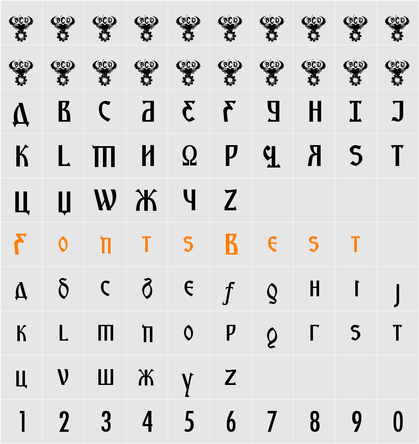 Kremlin Starets Character Map