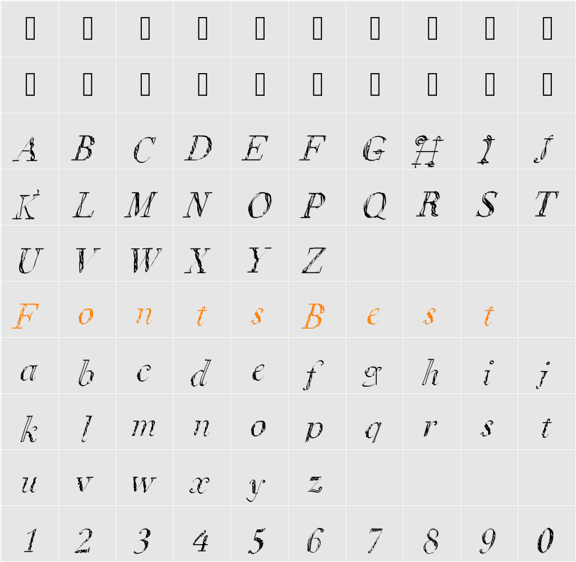 LetsDoBrunch Character Map