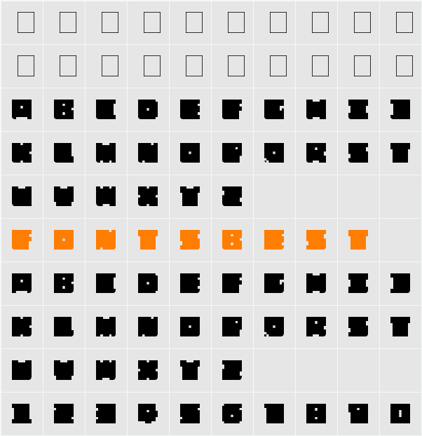 casuallyHARDCORE Curved Bottom Character Map