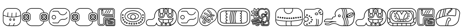 mayan glyphs outline Font Image