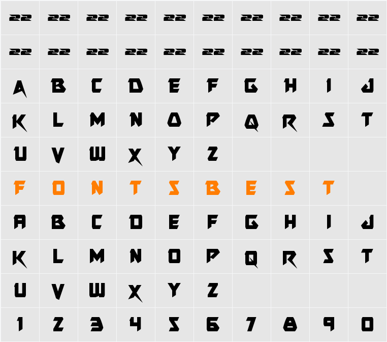 Skirmisher Condensed Character Map