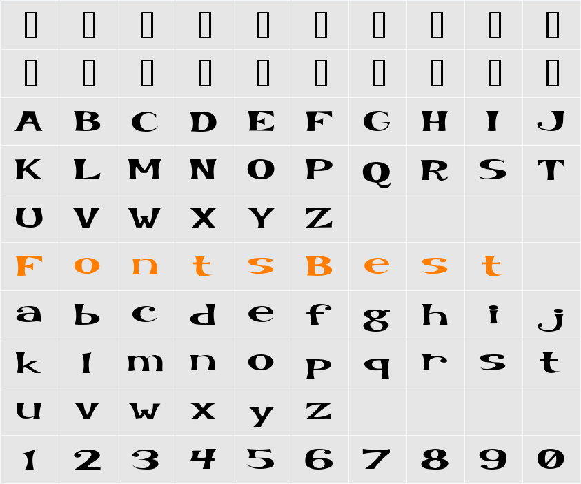 KookySquat Character Map