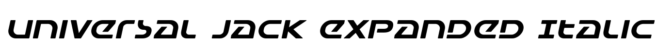 Universal Jack Expanded Italic Font Image